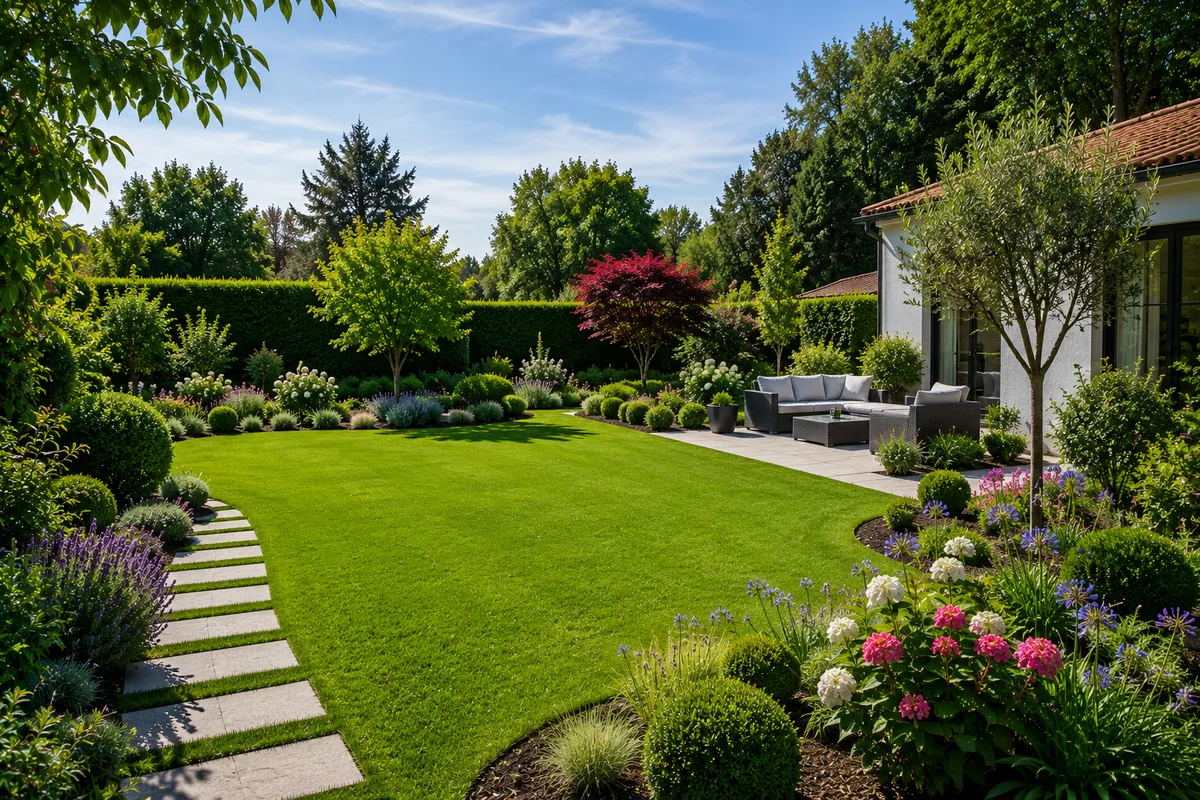Jardin entretenu à Aurons