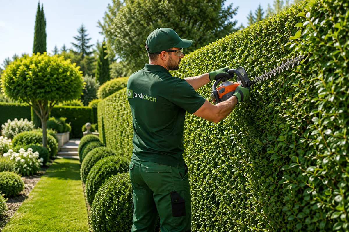 Haie entretenue dans un jardin à Belcodène